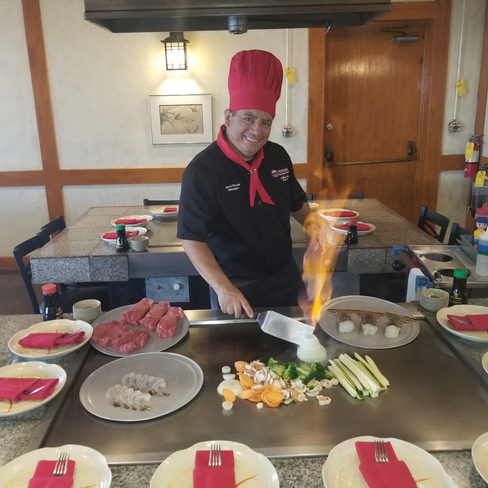 Hibachi chef at Fujiyama Steakhouse